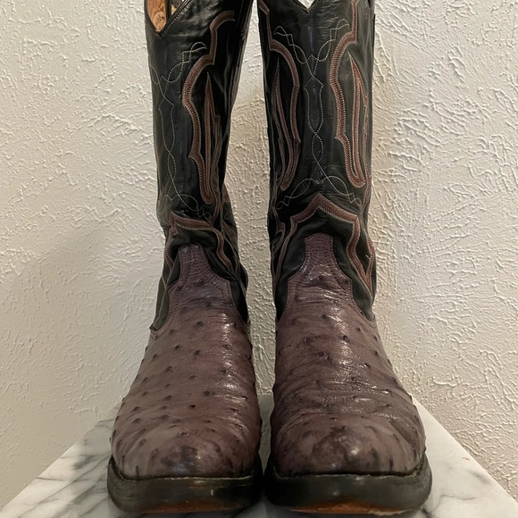 Larry Mahan Grey Full Quill Ostrich Boots main image 5